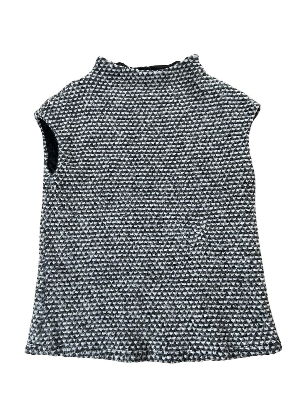 Cocoon By Elizabeth Geisler Vest Womens XL Gray Chunky-Knit Lined Mock Neck